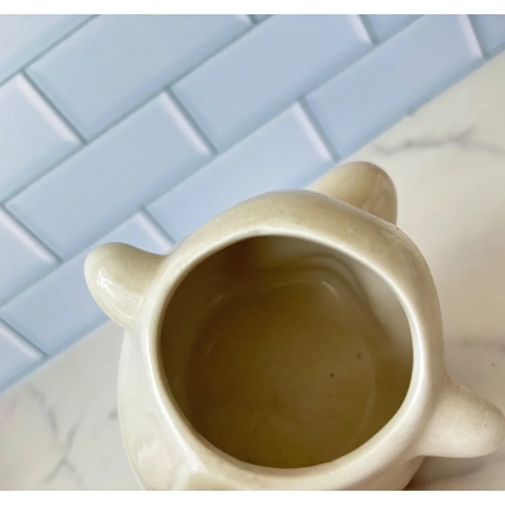 Studio‎ Pottery Egg Separator Grotesque Face Pink Nose Ceramic Boogyman